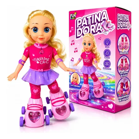 Boneca Patinadora Anda Canta Dança Amy Infantil Com Luzes