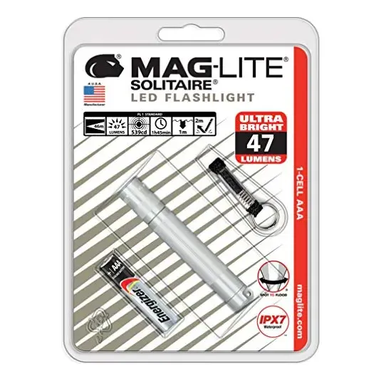 Lanterna Maglite Solitaire Led De 1 Célula Aaa Prateada