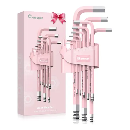 Conjunto De Chaves Hexagonais Rosa Colfuline, 9 Peças, 1,5 A