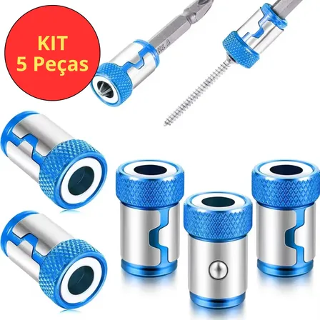 Kit 5 Anel Limitador Magnético Bit Parafusadeira Imã Drywall
