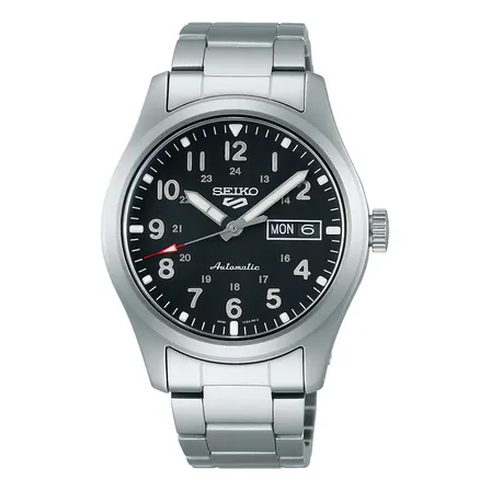 Relógio Automático Seiko Srpg27k1 De Aço Prateado Com 40 Mm E 100 M De Resistência À Água Preto