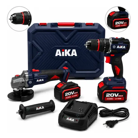 Kit Aika Esmerilhadeira G115a + Parafusadeira Dr13a Novidade