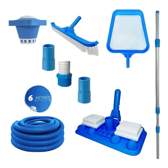 Kit Limpeza Piscina Aspirador 8 Esfera Sodramar + Mangueira