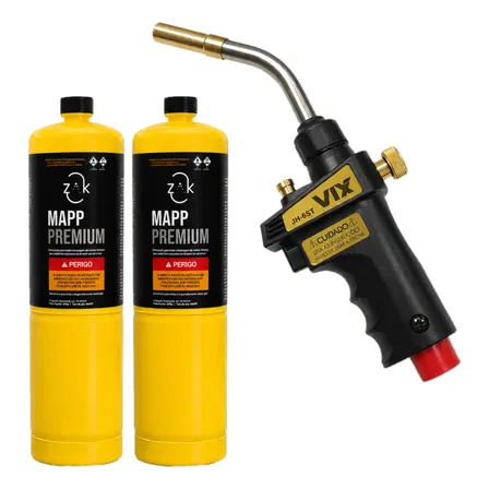 Maçarico Turbo Torch 2200 Graus + 2 Refil Gás Mapp Gratis