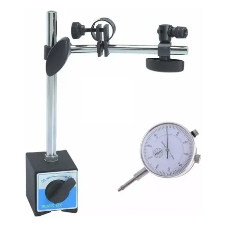 Relógio Comparador 0-10mm + Base Magnética Com Ajuste Fino