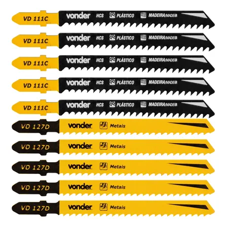 Kit 10 Lâminas Vonder Tico Tico Metal Madeira Plástico 8 Dpi