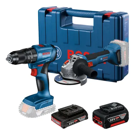 Kit Furadeira Gsb 185 Esmerilhadeira Gws 18v-8 E 2 Baterias