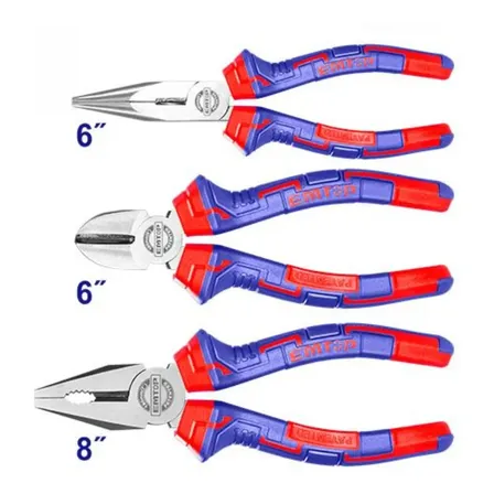 Kit 3 Alicates Universal Bico E Corte Emtop + Estilete