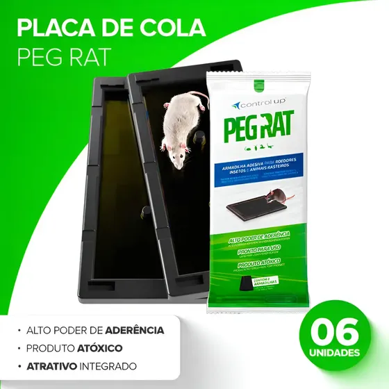 Armadilha Super Colante Para Ratos 6 Placas De Cola