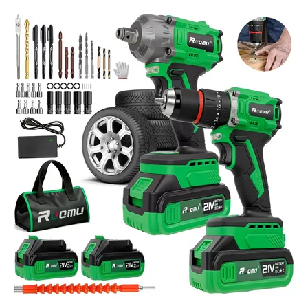 Kit 2 Parafusadeira Furadeira E Chave Impacto 21v Brushless