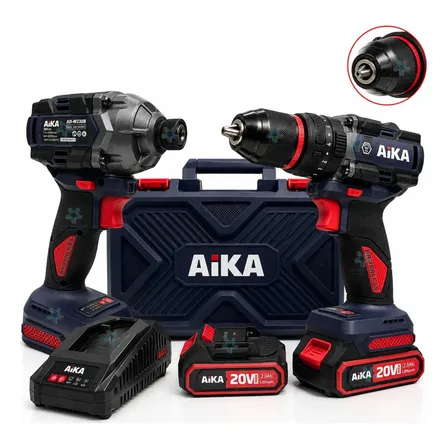 Kit De Parafusadeira 20v Com Impacto Aika Ad-dr13a Ad-w230b