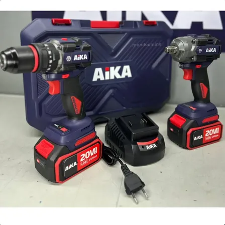 Kit De Parafusadeira 20v Com Impacto Aika Ad-dr13a Ad-w230b