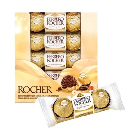 Bombom Ferrero Rocher t3 - Chocolate - Avelã - 600 g - 600 g - Kit