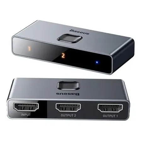 Hub Matrix Hdmi 2.0 4k 60hz Com Seletor Baseus