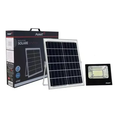 Refletor Solar 100w Led Avant Solare Branco Frio 6500k Ip65 Externo 127v Preto
