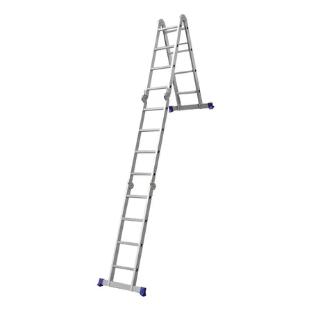 Escada Dobravel Multifuncional Aluminio 4x4 16 Degraus Mor Cor Cinza