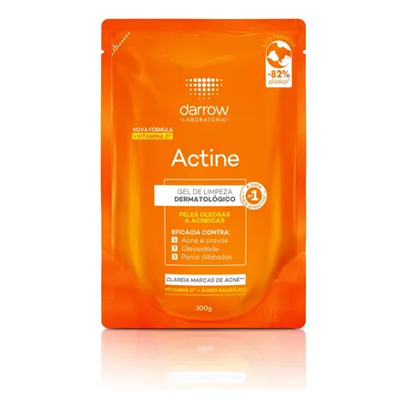 Gel de Limpeza Facial Darrow Actine Pele Oleosa e Acneica Refil 300g