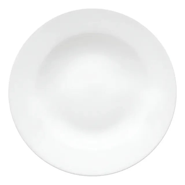 Jogo De 06 Prato Fundo 23,5cm Flamingo White Oxford Branco
