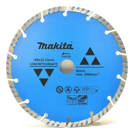 Disco diamantado de concreto de granito Makita Turbo 180mm D-44339