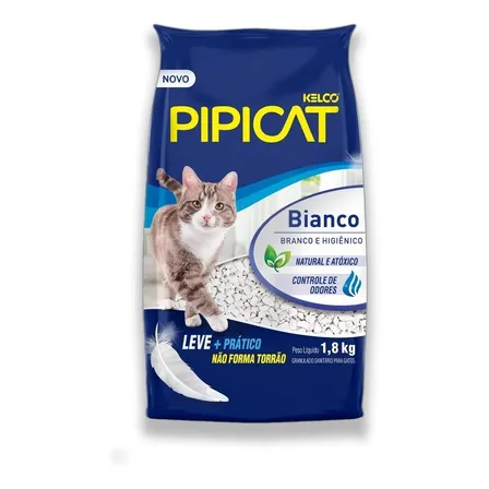 1 Un Areia Sanitária Kelco Pipicat Bianco 1,8 Kg