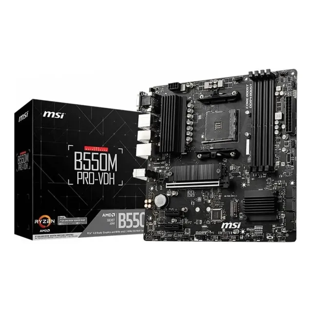 Placa Mae Msi B550m Pro-vdh, Ddr4, Socket Am4, M-atx Preto