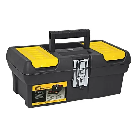 Caixa De Ferramentas Millenium 12,5 Stanley, Modelo 013013s, Caixa Fabricada Em Polipropileno Com Fechos Em Metal Niquelado E Bandeja Organizadora, Capacidade De 50kg Preto
