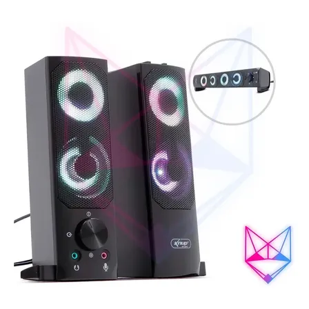 Soundbar Knup 2.0 12W USB e P2 para Smart TV, PC e Gamer