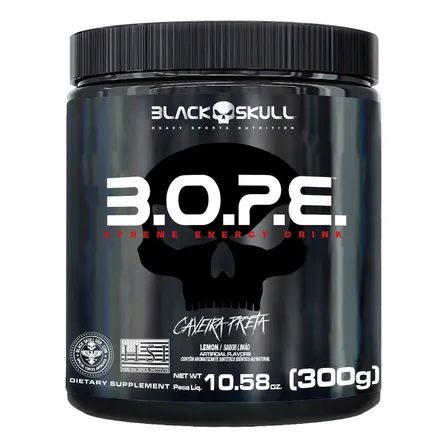 Pré Treino B.O.P.E. Sabor Limão Pote de 300g Black Skull