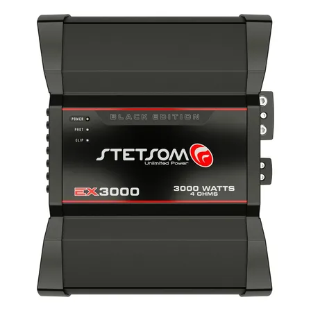 Módulo amplificador Stetsom EX3000 line 4 ohms barra edição preta alta potência som preto