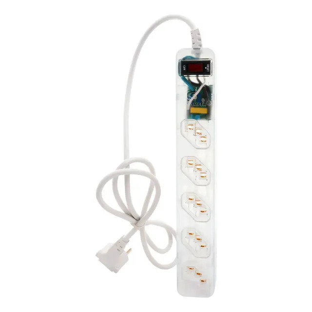 Filtro De Linha Clamper 5 Tomadas Protetor Contra Raios Transparente 127/220v