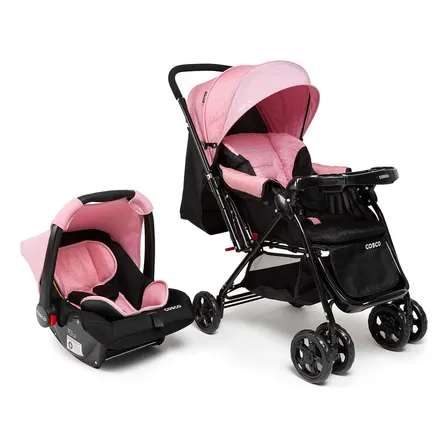 Travel System Cosco Kids, Reverse, 0 a 15kg, Rosa Rajado