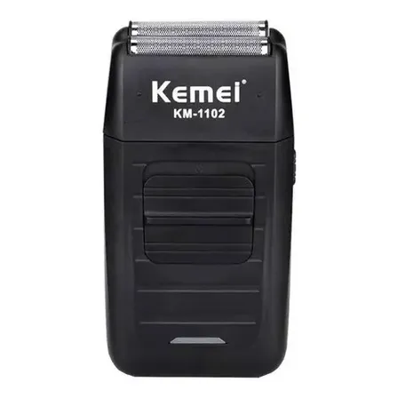 Barbeador Kemei Shaver Km-1102 Sem Fio Cabeças Laváveis Preto 127/220v