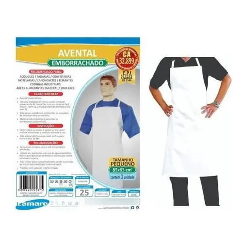 Avental Emborrachado Pequeno Lamare Branco 85x63cm EPI Cozinha