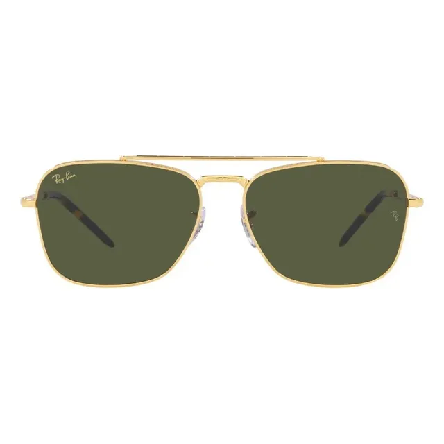 Óculos De Sol New Caravan Unissex Ray-ban Quadrado Ouro Verde