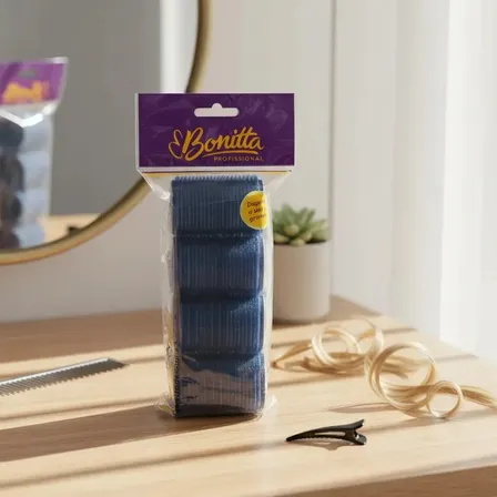 Kit Com 4 Bobs Autoaderente Grande Efeito Cachos Bonitta