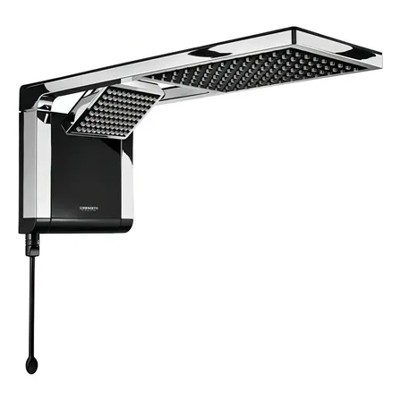 Ducha Elétrica Lorenzetti Acqua Duo Ultra Black Cromado 7800w 220v Preto 7.8 Kw