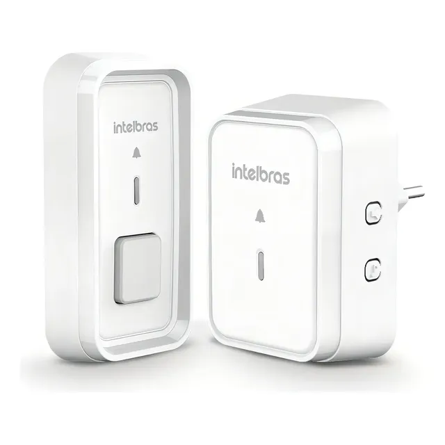 Campainha Sem Fio Intelbras Cib 101 Com Protetor 2 Entradas Branco 127/220v
