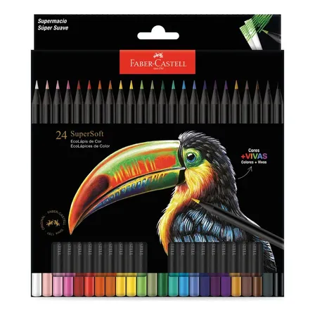 Lápis De Cor Faber-Castell Supersoft 24 cores