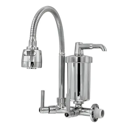 Torneira De Cozinha Duplo Comando Filtros Duh Gourmet 1175 Com Filtro De Água Prateado Acabamento Cromado Prateado Cromado