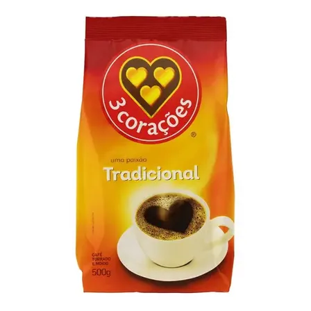 Café 3 Corações Tradicional Torrado E Moído 500g