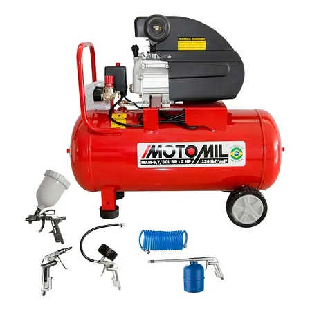 Motocompressor Motomil MAM 50 Litros 2HP com Kit 5