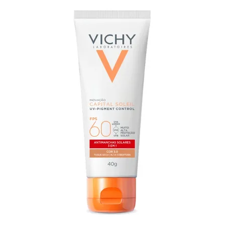 Protetor Solar Facial Com Cor Uv-Pigment Control Fps60 Vichy 40g