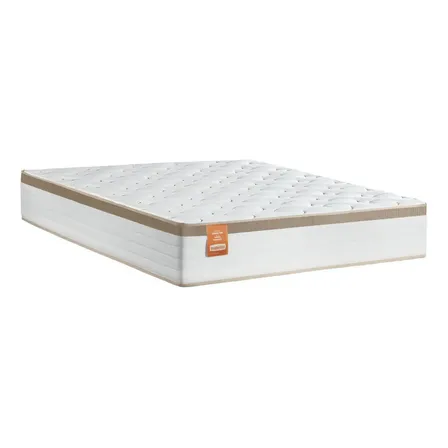 Colchão casal molas ensacadas real 138x188x27cm branco bege suporta até 130Kg por pessoa