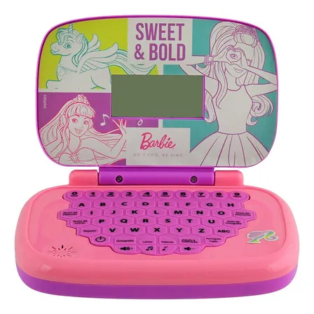 Laptop Infantil Educativo Bilíngue Barbie Candide Rosa