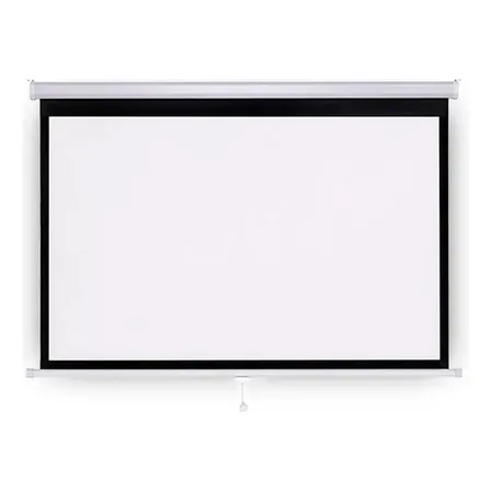 Tela Retrátil Para Projeção De Vídeos Cor Branca 200x150cm Goldentec