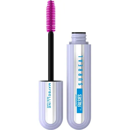 Máscara de Cílios À Prova D'Água Efeito 3D com Mix de Fibras Ultra-Longas Aplicador 6 Mil Cerdas Até 24h de Duração Volumizadora e Alongadora Cor Preta The Falsies Surreal Maybelline NY 10ml