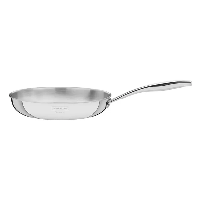 Frigideira Tramontina Grano 62155260 em Aço Inox com Corpo Triplo e Cabo 26 cm 2,2 Litros Prata