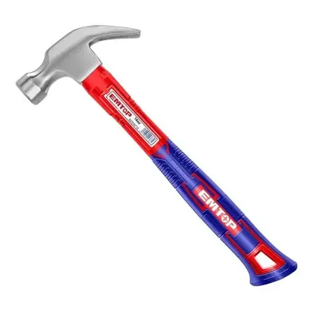Martelo Unha Emtop Cabo Fibra Vidro Aço Antivibe 16oz