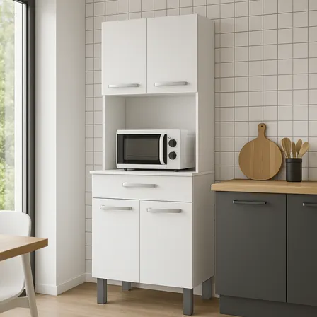 Armário de Cozinha Fiorello Balli Branco 4 Portas 1 Gaveta MDP