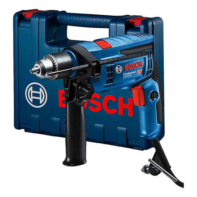 Furadeira De Impacto 750w Gsb 13 Re Em Maleta Bosch Cor Azul
